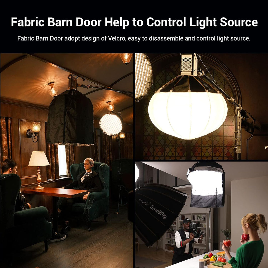 SMALLRIG Laternen Softbox 60cm/26 Zoll, Bowens Mount Softbox mit Klettverschluss Flexible Barndoor T