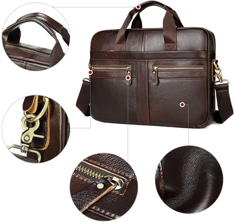 Businesstasche Herren Leder Aktentasche Männer Handtasche Vintage Laptoptasche Arbeitstasche Umhänge