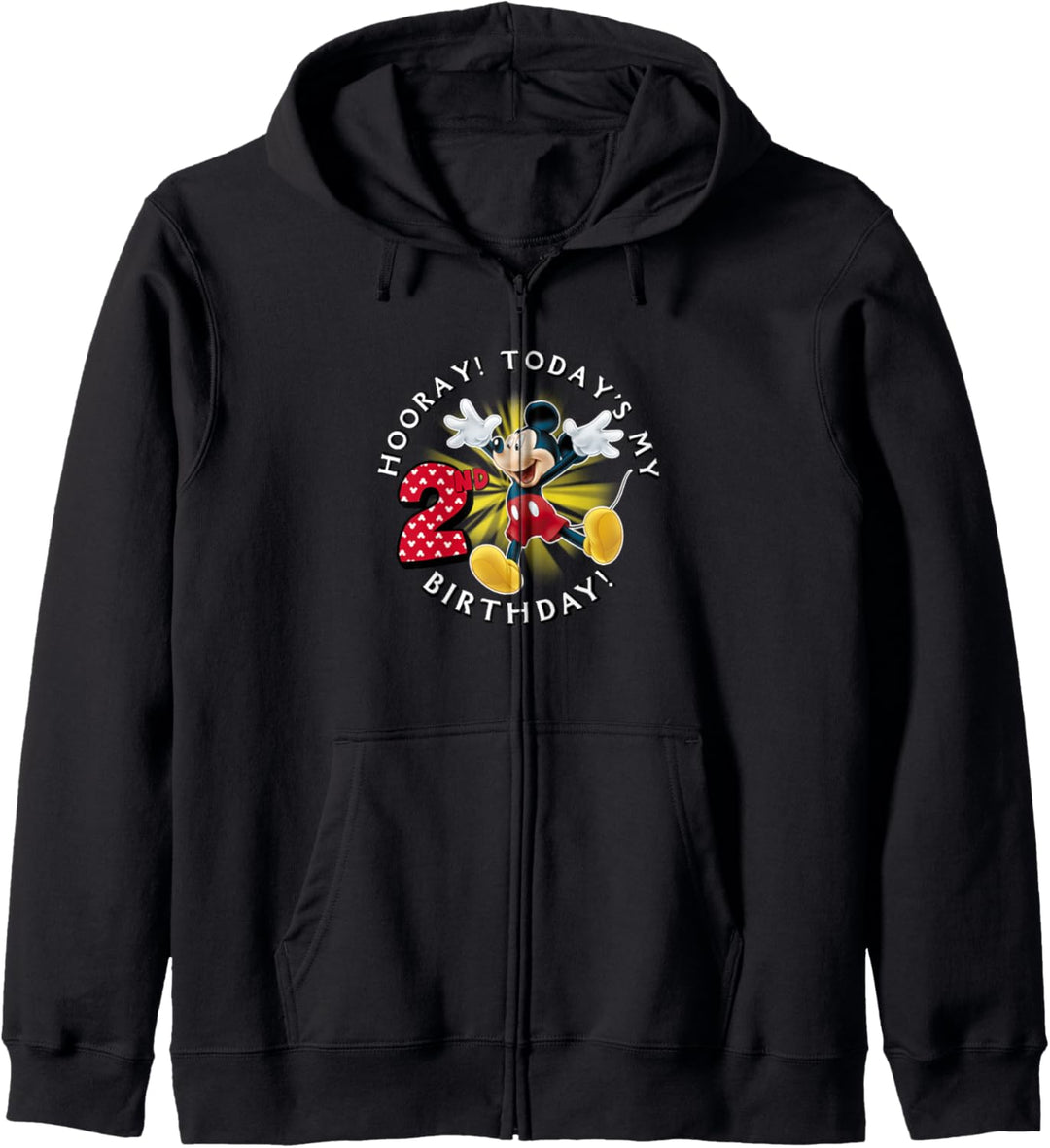Disney Mickey Mouse Birthday Hooray It's My 2nd Birthday Kapuzenjacke