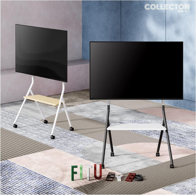 FITUEYES Design Mobiler TV Ständer Rollbar, TV Stand für 55 60 65 70 75 78 Zoll Fernseher bis 45kg,