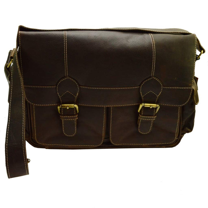 flevado Büffelleder Aktentasche Lehrertasche Unisex geöltes Leder Hochwertig braun