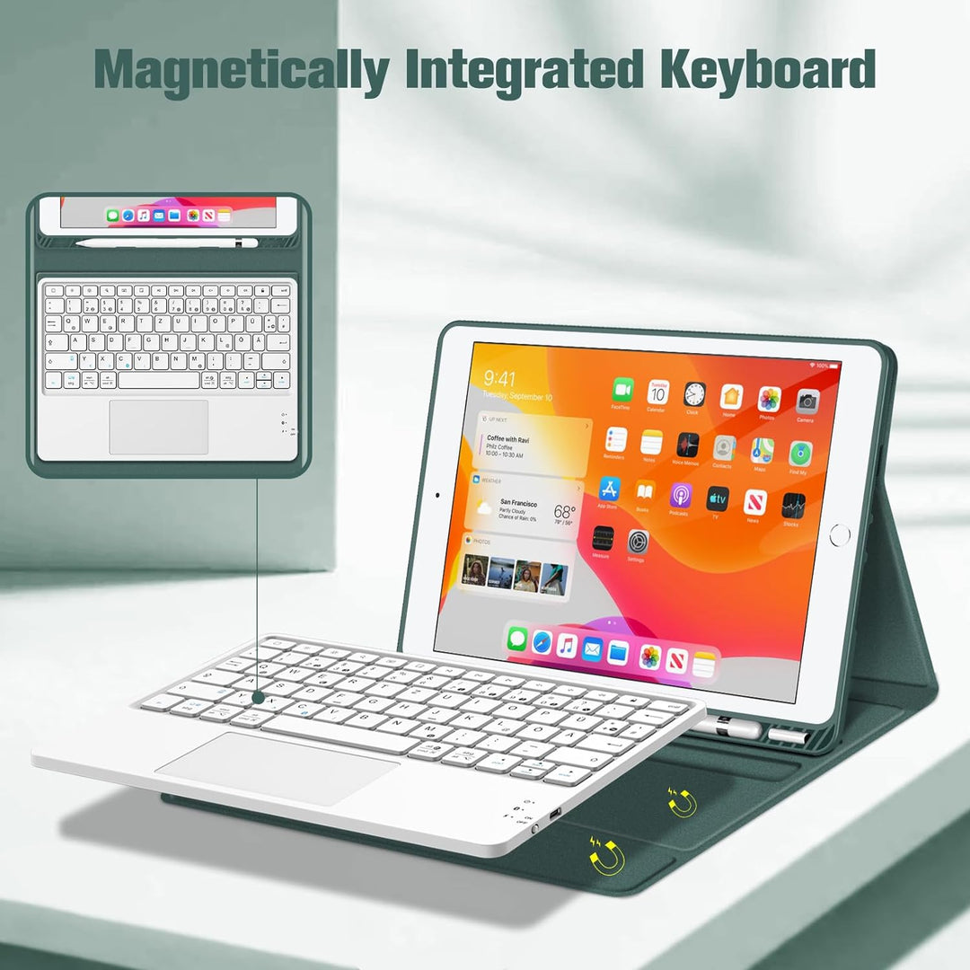 Fintie Tastatur Hülle für iPad (9. / 8. und 7. Generation - 2021/2020/2019), iPad 10.2 Hülle mit Tas