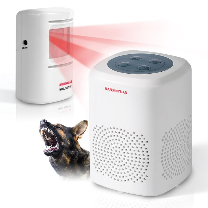 RANXINYUAN Barking Dog Bewegungsmelder-Pir Menschlicher Körper Hund Bellen Alarm Realistisch Kabello