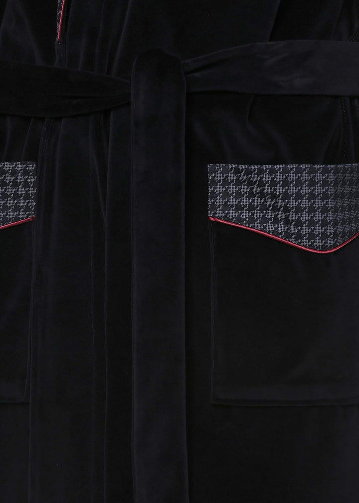 Revise Vasco RE-104 Herren Bademantel - Morgenmantel – 80% Baumwolle Ganzjahres-Bademantel M Dunkelb