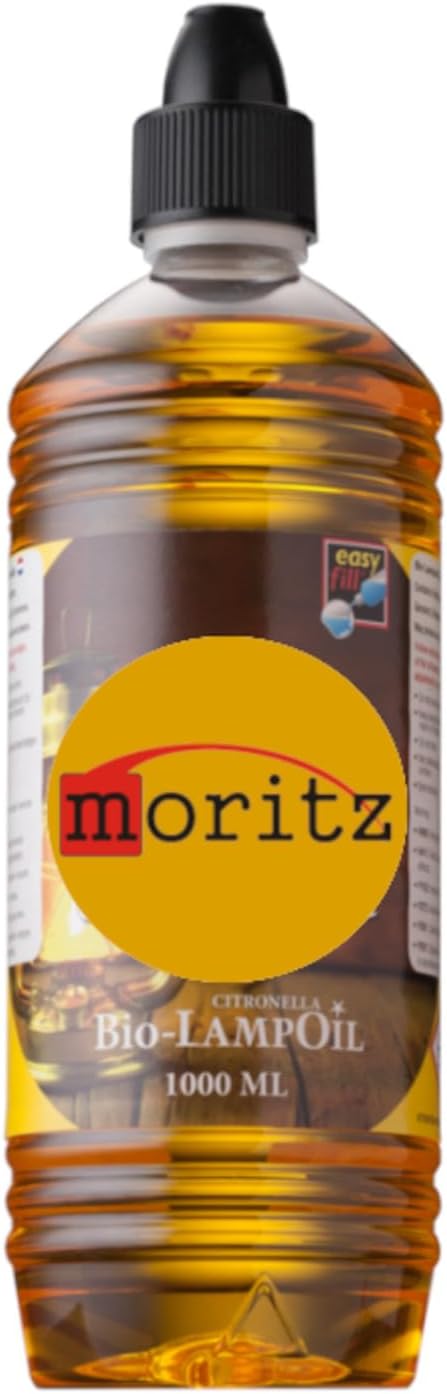 8 x 1000 ml Moritz Bio Lampenöl Citronella für Fackeln Öllampen Sturmlaternen Wandfackeln, 8