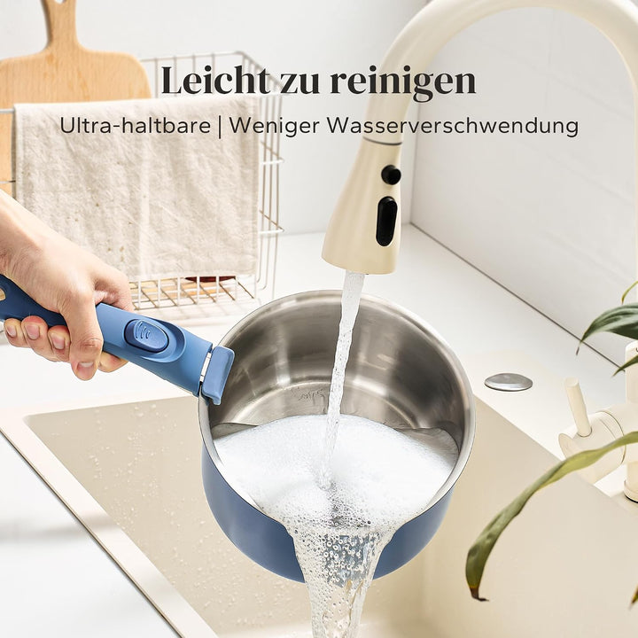 Redchef Topfset mit Abnehmbaren Griffen 5-teilig, Edelstahl Töpfe Set unbeschichtet 16/18/20cm und 3