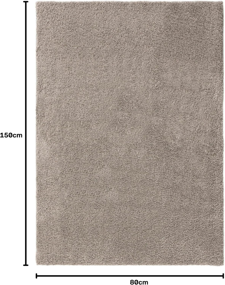 benuta Basic Hochflorteppich Soho - hellgrau 80x150 cm - Kuschelig Weicher Teppich im Minimalistisch