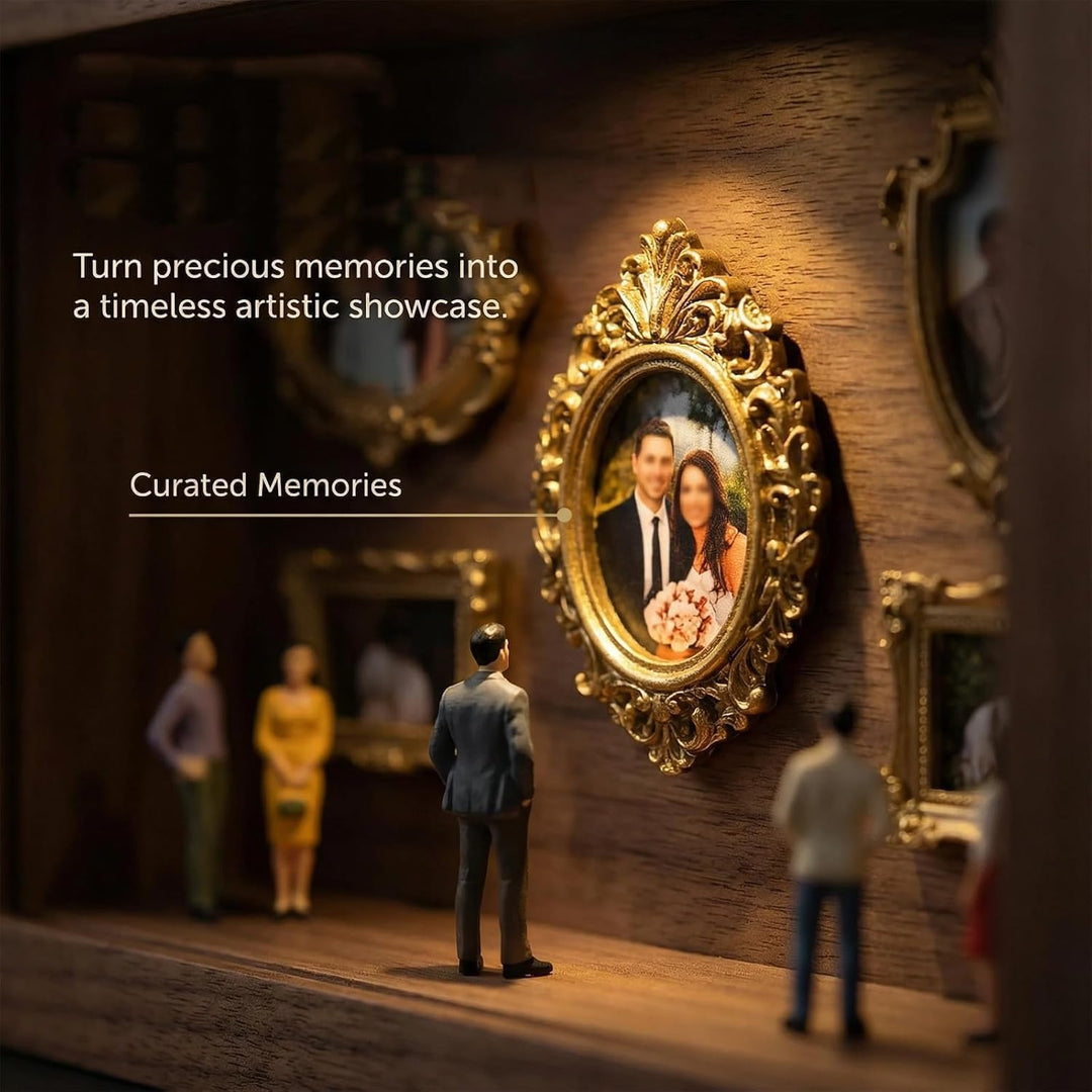DIY Mini Museum Silhouette Box, Museum of Us, Mini Bilderrahmen Vintage mit LED Licht, Kreatives Eri