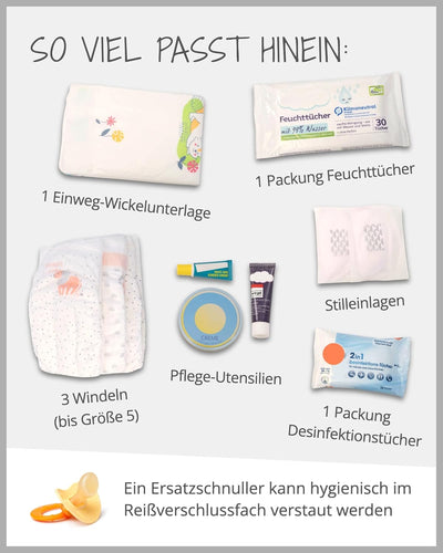 ULLENBOOM Windeltasche für unterwegs, Blau Wale, Made in EU - Wickeltasche für bis zu 3 Windeln, Feu