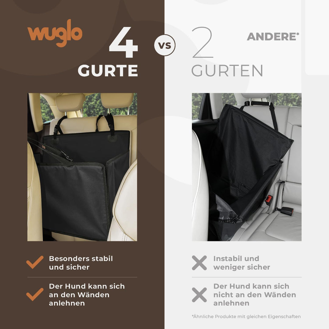 Extra Stabiler Hunde Autositz - Verstärkter Autositz für kleine und mittlere Hunde mit 4 Befestigung