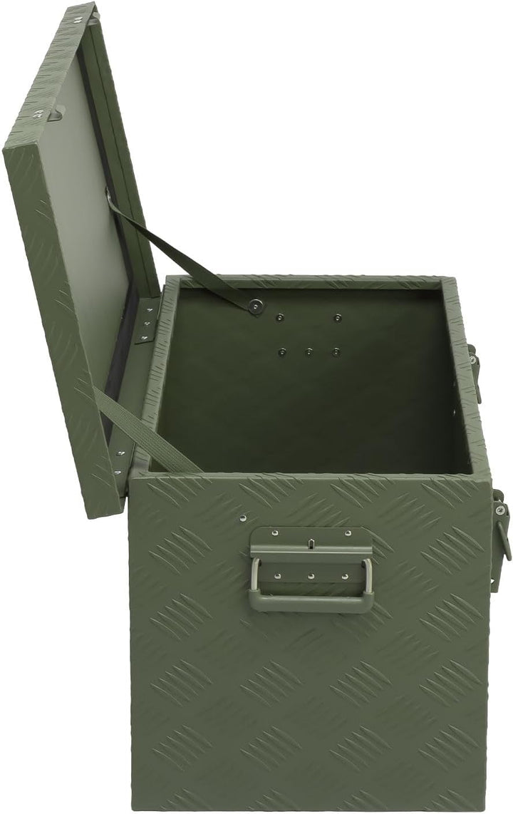 alubox Werkzeugkiste Riffelblech olive ABX-RL91G Aluminium 1,5mm Werkzeugkiste leicht und robust 91
