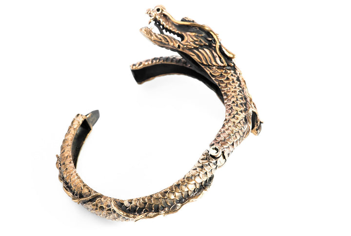 Windalf Vintage Frauen Armreif BRÁINA Ø 5.2 cm Drachenschmuck Armschmuck Armkette Hochwertige Bronze