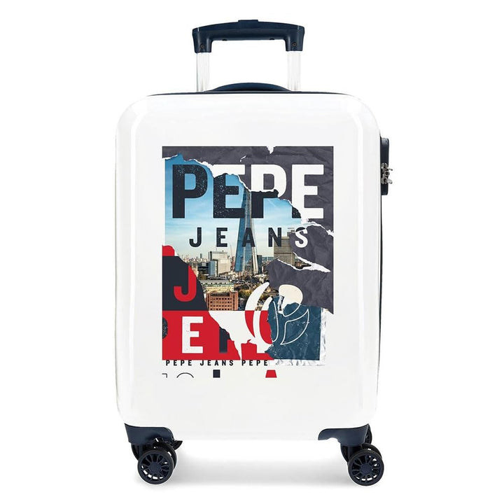 Pepe Jeans Digital Kabinentrolley, weiss, 40 x 55 x 20 cm, starr, ABS, integrierter TSA-Verschluss,