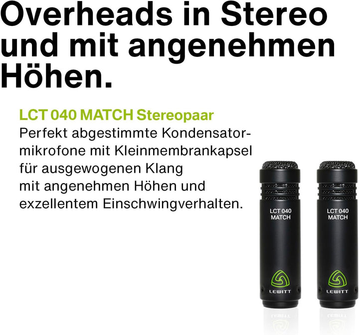 Drum Mikrofon Set BEATKIT mit 4 XLR Mikrofonen Kondensator inkl. 1x Kick Drum Mikro 1x Snare Mikro &
