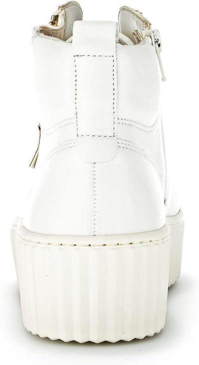 Gabor Damen High-Top Sneaker, Frauen Halbschuhe,Wechselfussbett 38 EU Weiss Latte, 38 EU Weiss Latte