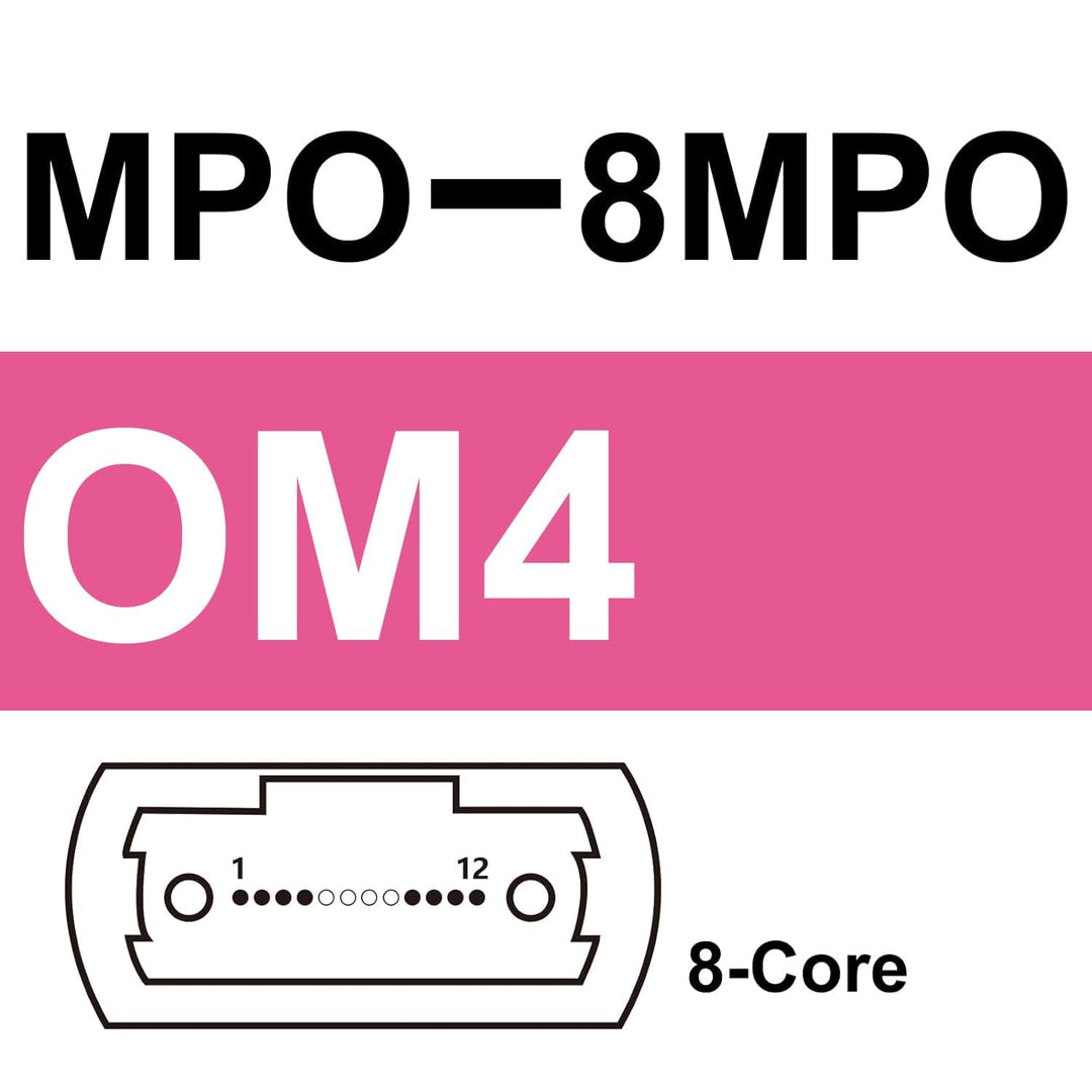 10Gtek MPO to MPO, Multimode OM4 50/125μm, 8-Core, Polarity B (for QSFP+/QSFP28 Transceiver)-5 Meter