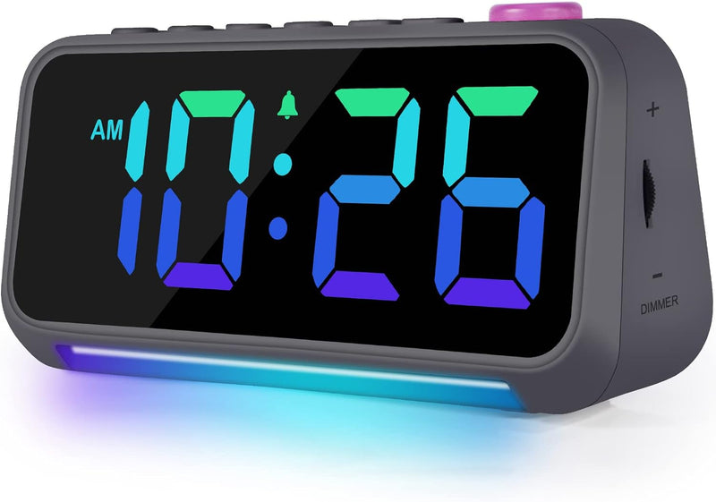 Wecker Kinder Erwachsene, Wecker Digital mit 7 Farben Nachtlicht, Dynamische RGB Wecker, 6" Wecker m