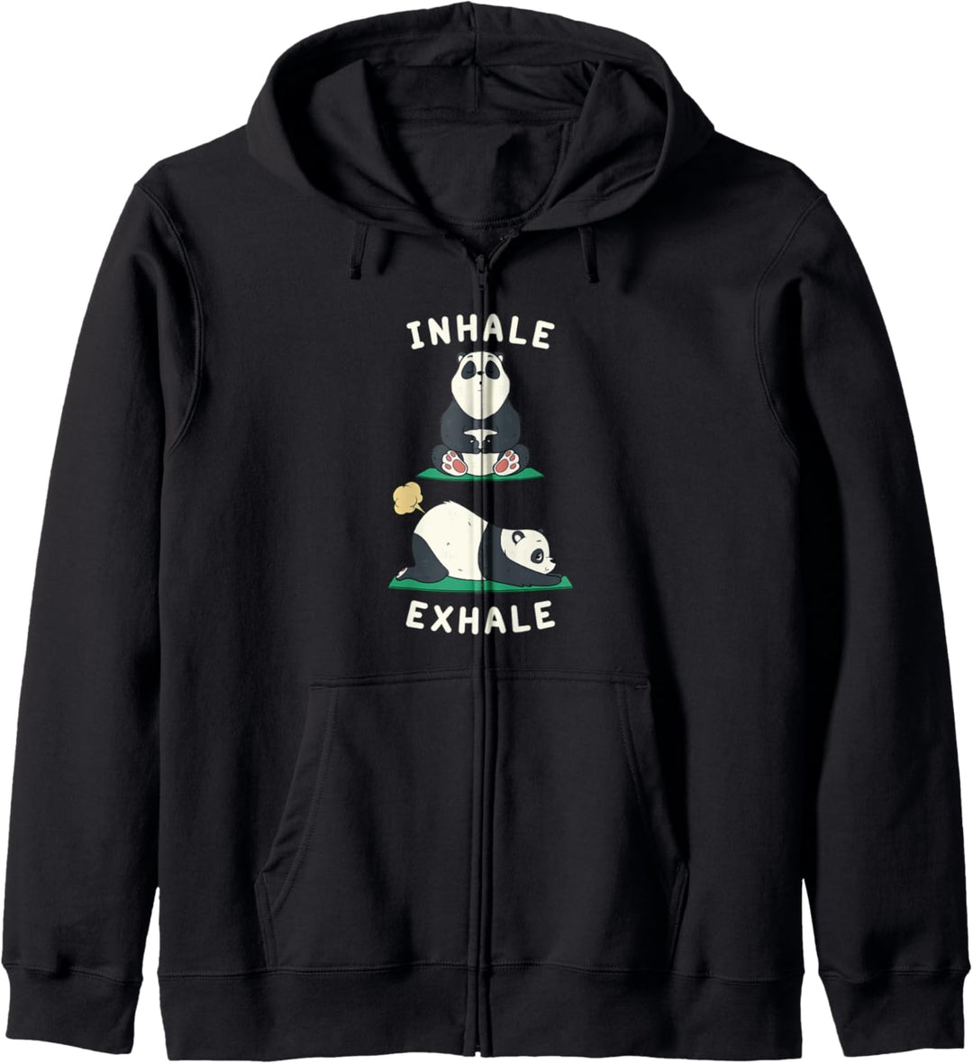 Lustige Yoga Einatmen Ausatmen Furzende Panda Yoga Position Kapuzenjacke