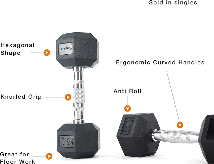 Athlyt - Hex Dumbbell 5 Kilogramm, 5 Kilogramm