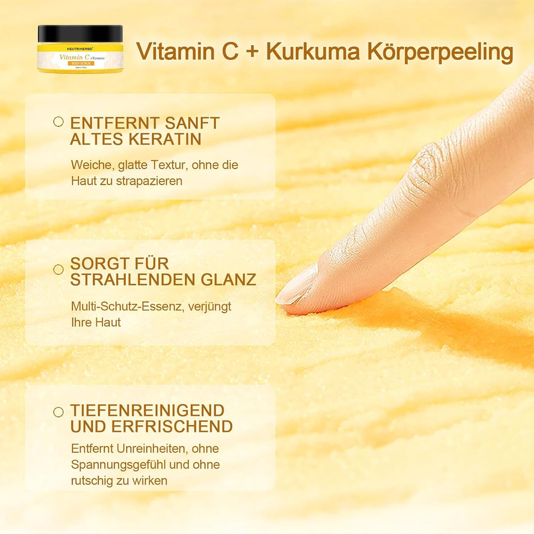 Neutriherbs Kurkuma Körperpeeling, 200G-Vitamin C Tiefenreinigung Peeling Körper für Entfernt Abgest