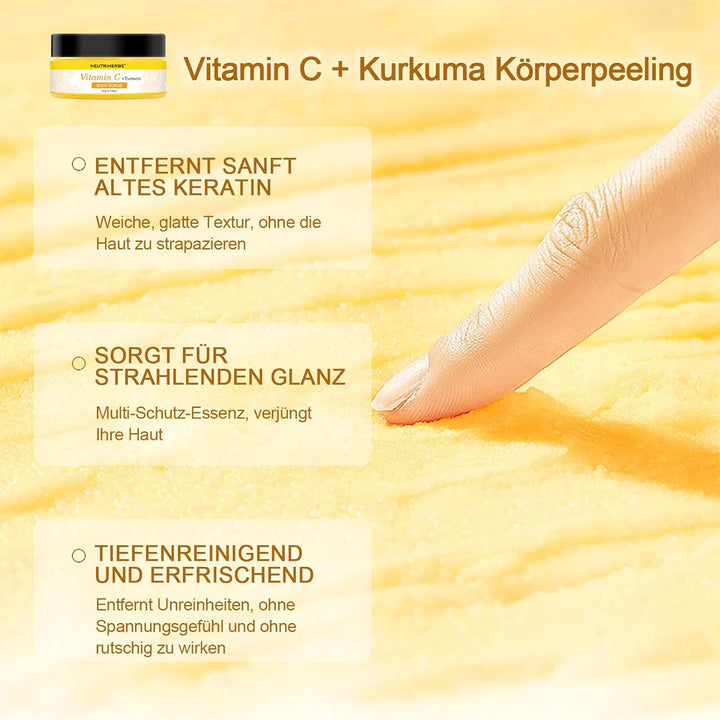 Neutriherbs Kurkuma Körperpeeling, 200G-Vitamin C Tiefenreinigung Peeling Körper für Entfernt Abgest