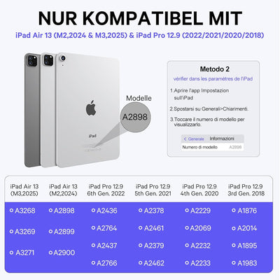 Earto iPad Pro 12,9 Tastatur 2022, Magnetische Freischwebende Tastatur Hülle mit Touchpad, 7-Farbige
