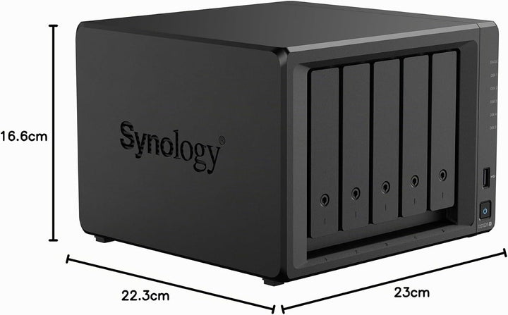 Synology Erweiterbares NAS-Kit mit 5 Schächten, DS1525+ AMD RyzenCPU mit 8 GB Speicher, 2,5 GbE Stan