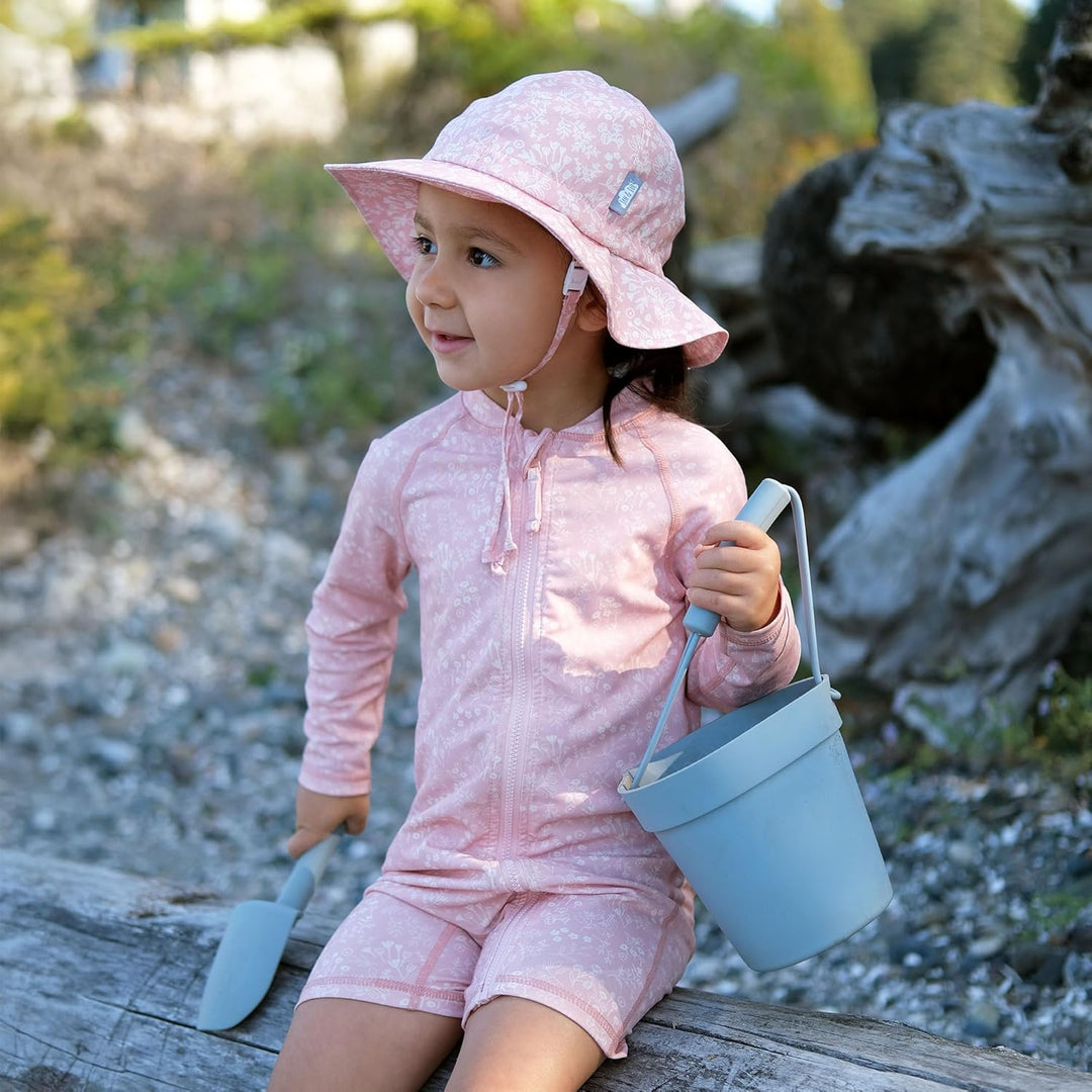 Jan & Jul Grow-with-Me Baumwoll-Flapper Sonnenhut für Babys und Kinder 0-6 Monate Pink Prairie, 0-6