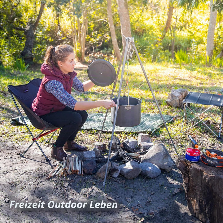 Naturehike Camping Suppentopf Kochgeschirr mit Deckel Gross Outdoor Tragbares Hängetopf Kochset für