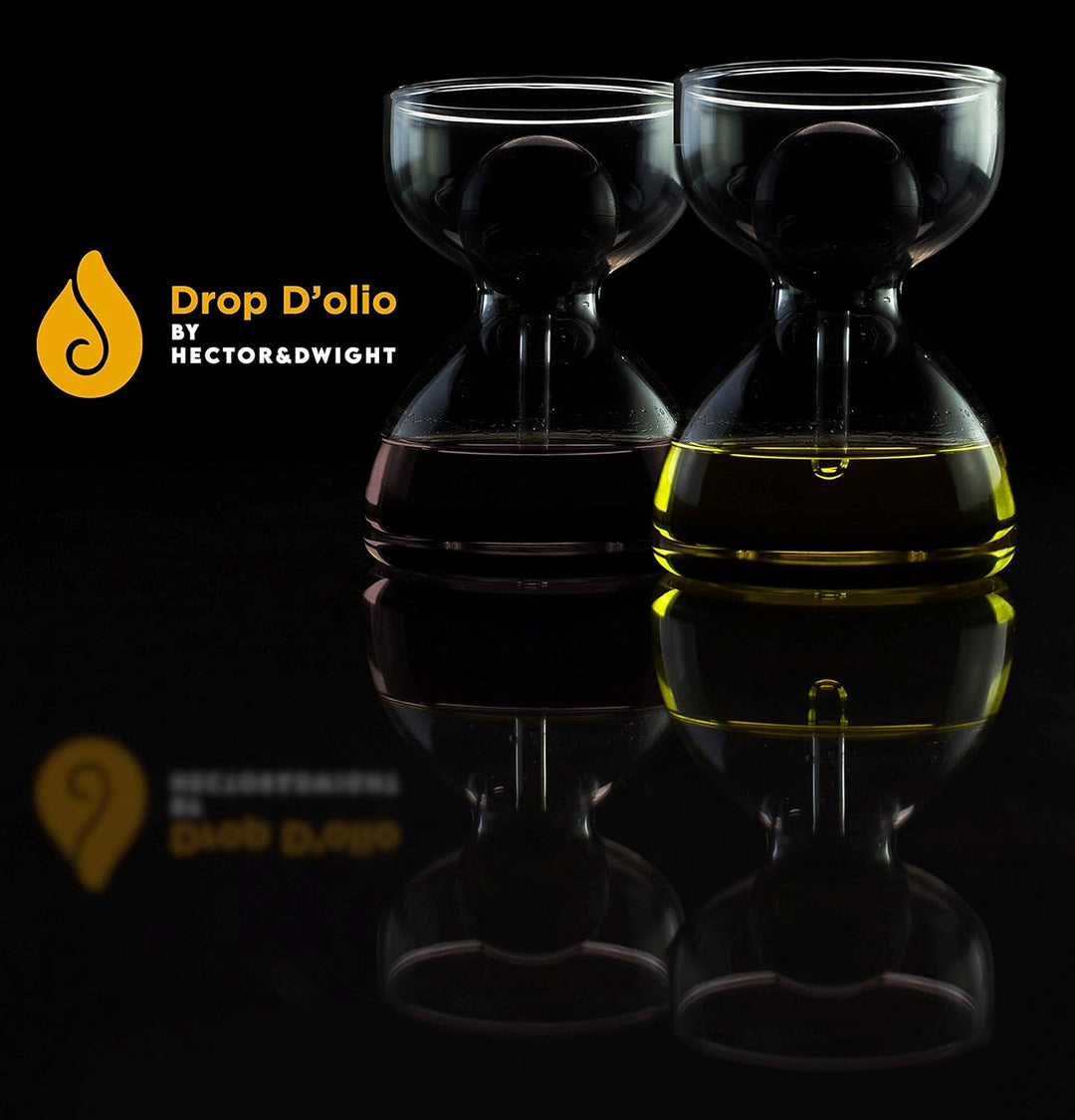 DropD'olio Öl und Essig Spender Set mit Glas Pipette - 2er Set mit je 120ml - Perfekt für Ciabatta u