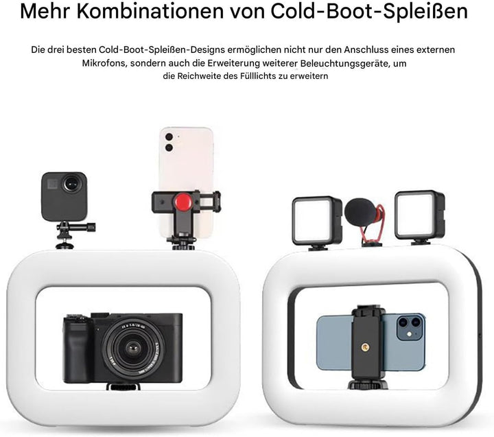 Handy Ringlicht | Videoleuchte Mit Stabilisator Für Kamera,Tragbares Helles LED Ring-Selfielicht Für