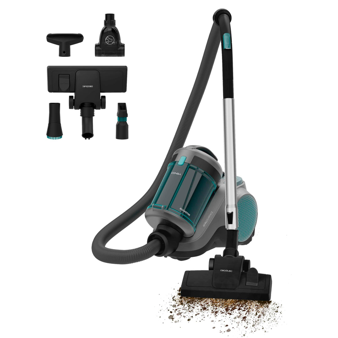 Cecotec Schlittenstaubsauger mit oder ohne Beutel Conga Rockstar Cyclonic Powerbag. 900W, Starke Sau