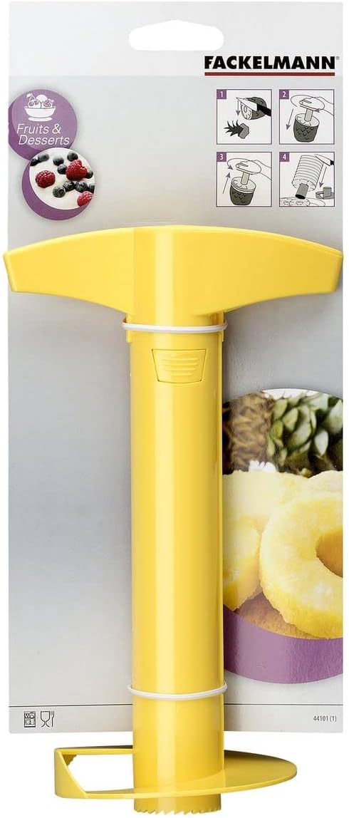 Fackelmann Ananasschneider, Schäler und Entkerner für Ananas, Fruchtentkerner mit scharfer Klinge (F