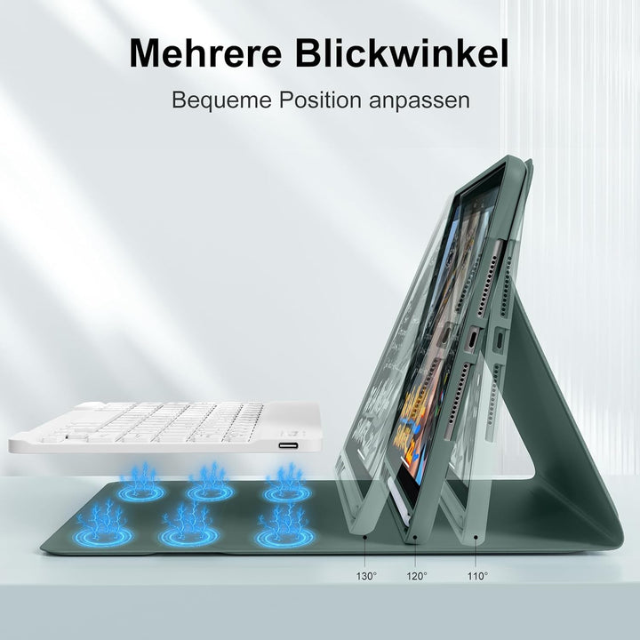 Tastatur Hülle für iPad 10.2 Zoll (9./8./7. Generation), für iPad Air 3rd / Pro 10.5, Magnetisch Abn