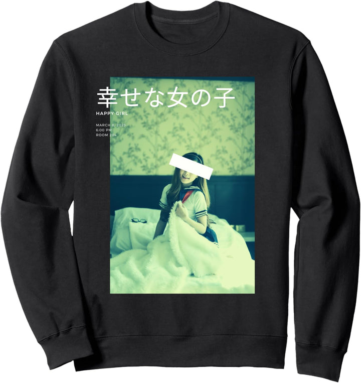 Aesthetic Japanese Vintage Streetwear Fashion Happy Girl Sweatshirt