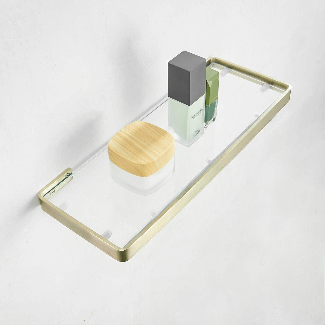 Bad Glasablage 35 cm, Gold, Edelstahl und Glas A 35 cm, A 35 cm