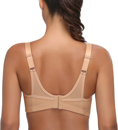 Wingslove Damen Sport BH ohne Bügel Nicht Gepolstert High Impact Bustier Halt Joggen BH 80B Nackt, 8
