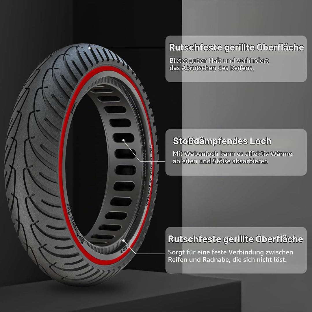 8,5 Zoll E Scooter Solid Reifen, 8.5 x 2.0 Reifen Vollgummi mit Pannensichere, Wartungsfrei &amp; Langle