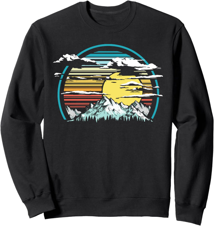 Vintage Eighties Vibe Mountains and Nature Retro Graphic Sweatshirt
