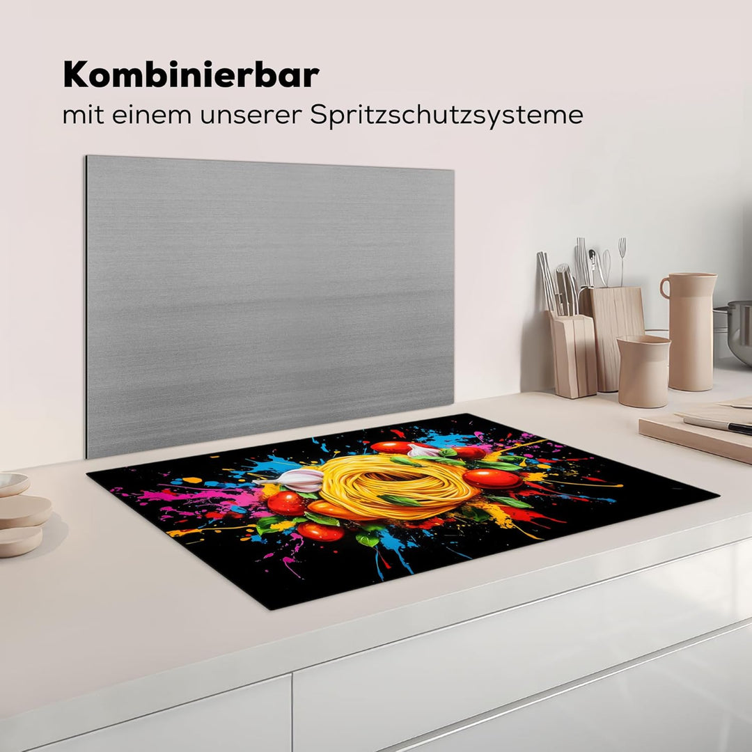 Herdabdeckplatte 80x52 cm Einteilig Küche Herdabdeckung Induktionsfeld Ceranfeld Herdabdeckplatten V