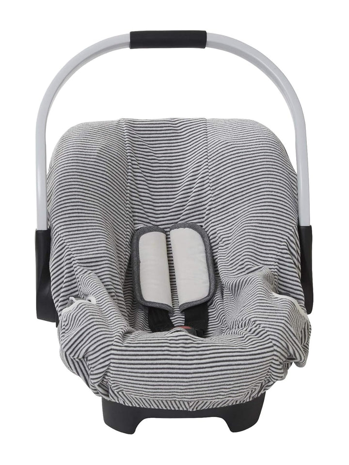 VERTBAUDET Schonbezug für Babyschale Gr. 0+, elastisch wollweiss gestreift ONE SIZE