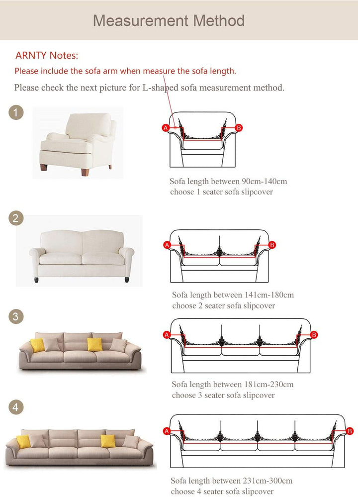 ARNTY Sofabezüge, Moderne Elastischer Sofabezug Stretch 1/2/3/4 Sitzer Couchbezug Antirutsch Blumend