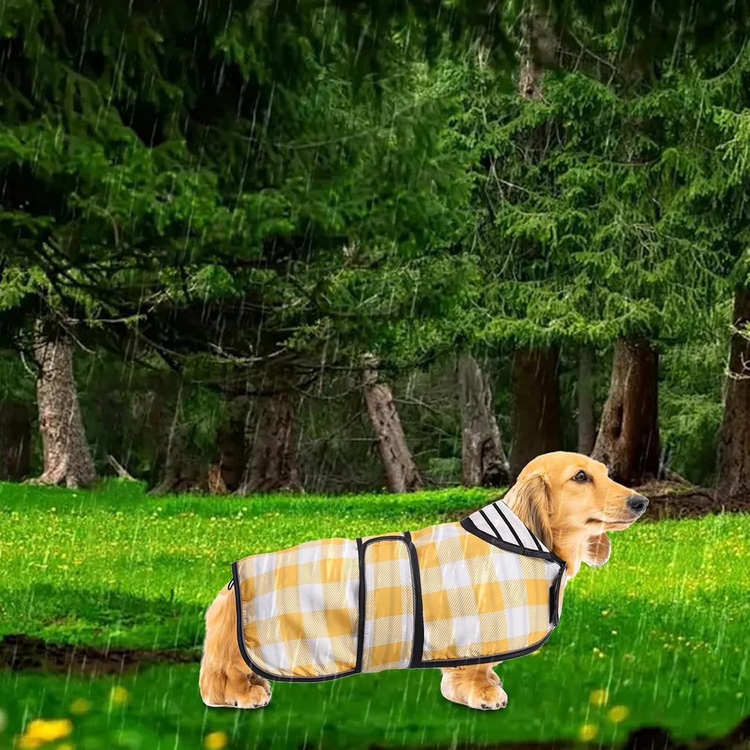 Geyecete Hunde Regenmantel,Einstellbar Wasserdicht Hundejacke für Dackel,Regenmantel mit reflektiere