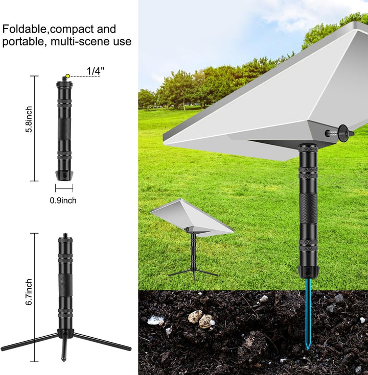 kompatibel für Starlink Mini,Tragbare Stativhalterung mit Aluminium 1/4" Adapter Bodenpfahl kompatib