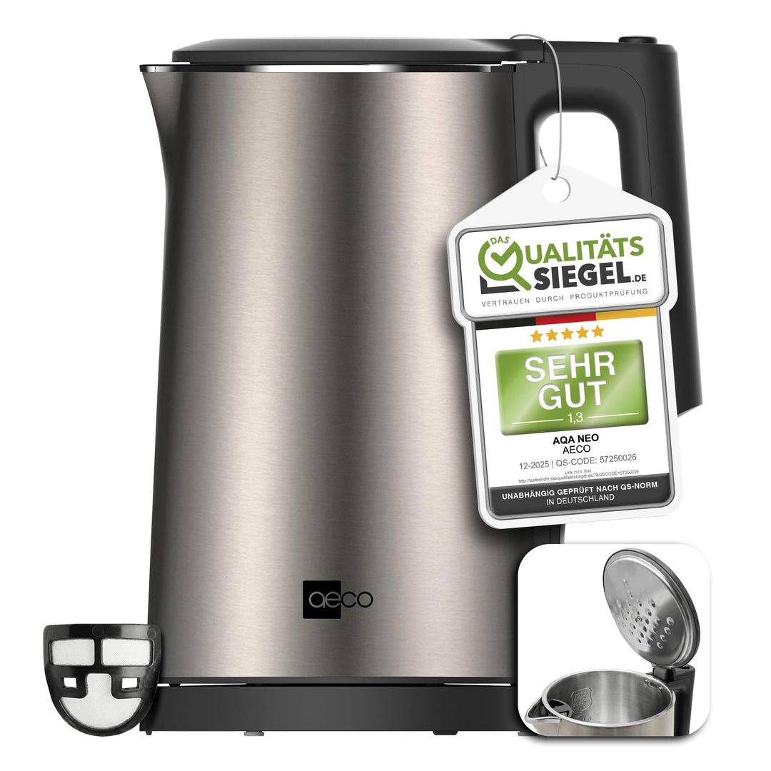 aeco AQA NEO elektrischer Wasserkocher Edelstahl Tee-Kocher Teebereiter electric kettle tea-maker bo