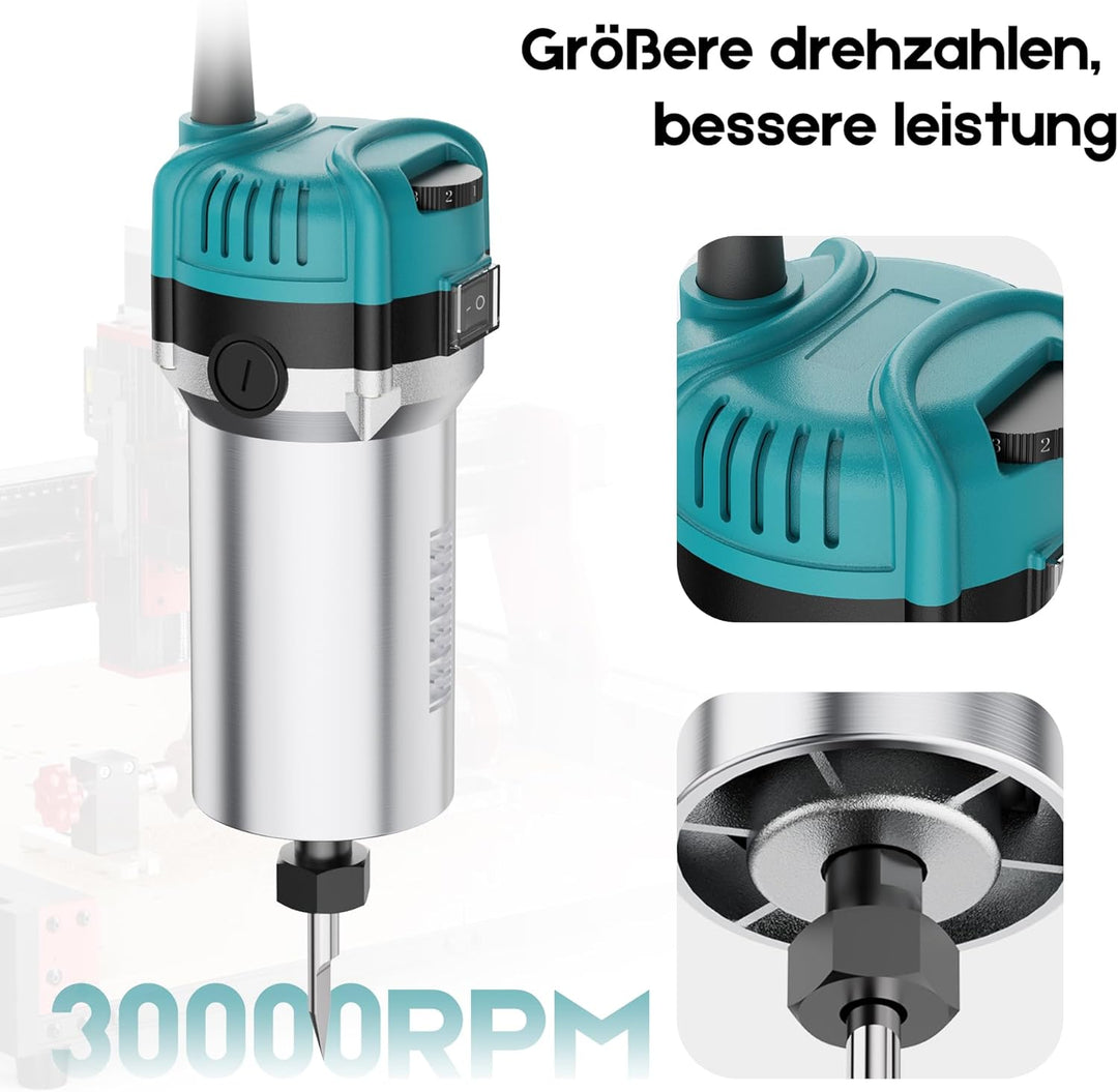 Twotrees CNC Router Machine Trimmer-Set 800W Holzfrässpindel für TTC450 Pro CNC-Fräsmaschine, Kompak