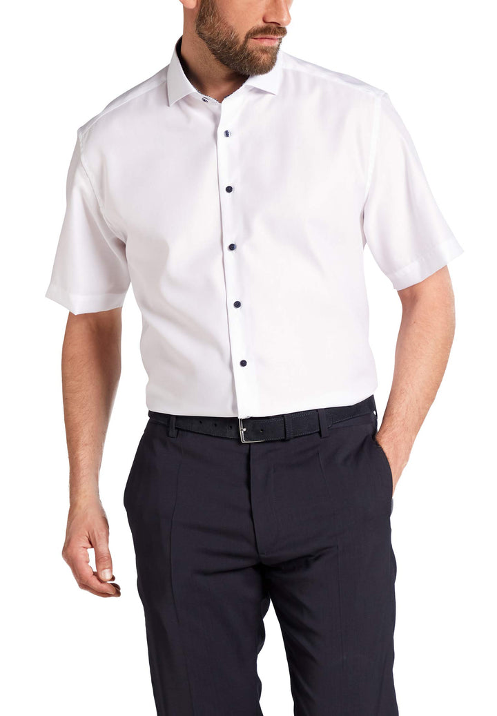 eterna Kurzarm Hemd Modern Fit Twill unifarben