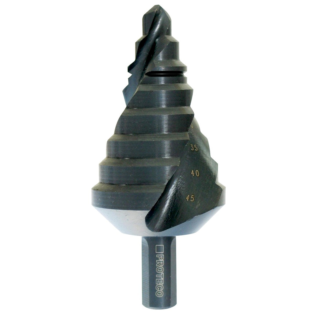 Proteco-Werkzeug® HSS Titan TIN TIAlN Profi Stufenbohrer Schälbohrer Konusbohrer Metallbohrer 10-45