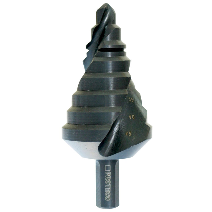 Proteco-Werkzeug® HSS Titan TIN TIAlN Profi Stufenbohrer Schälbohrer Konusbohrer Metallbohrer 10-45