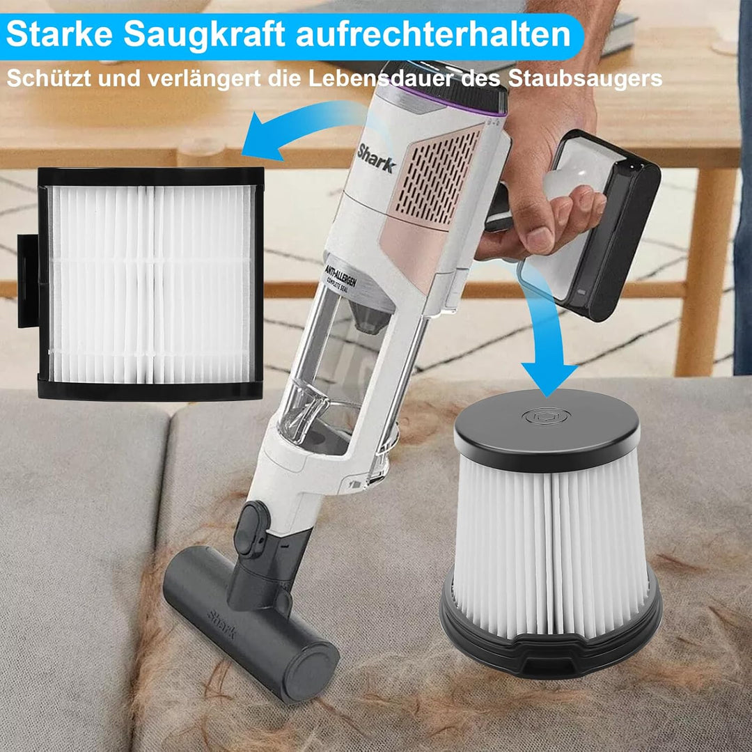 Filter für Shark Detect Pro Staubsauger IW3612EU IW3612EUT IW3613EUT IW3612AMZEU, 2 HEPA-Filter, 2 V